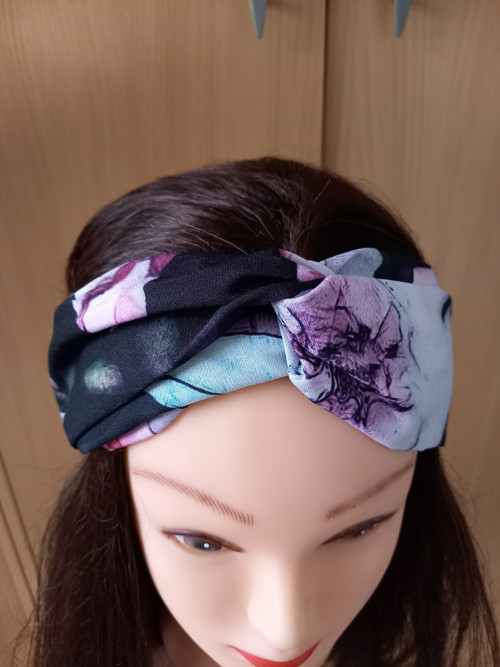 Textilní čelenka křížená černá — foto 3