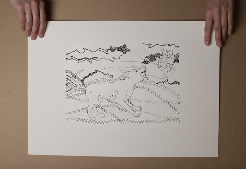Serigrafie - Létající kočka — foto 2