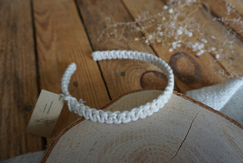 Macramé čelenka White & Gold — foto 4