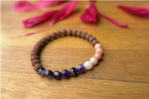 Náramek - Fluorit a Rudraksha — foto 2