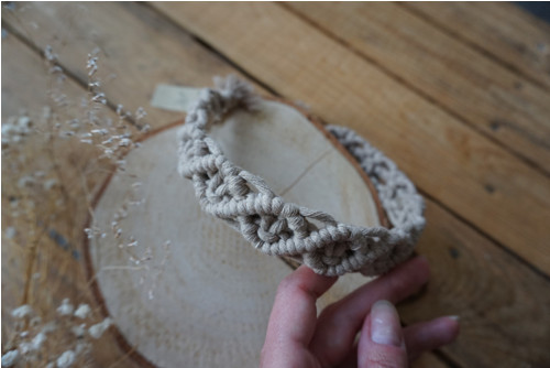 Macramé čelenka Beige — foto 3