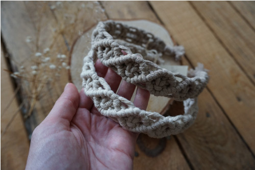 Macramé čelenka Beige — foto 5