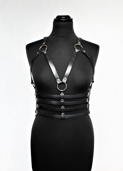 Bondage Harness, Celotělový Kožený Postroj — foto 3