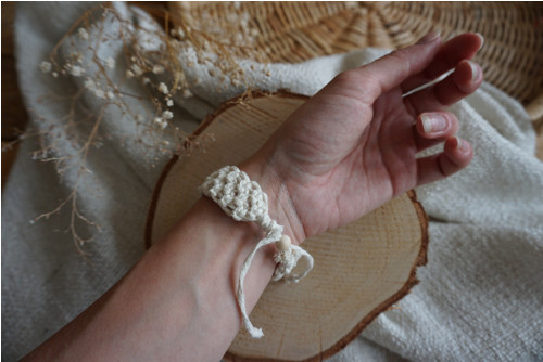 Macramé náramek Natural (B) — foto 4