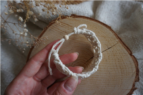 Macramé náramek Natural (A) — foto 4