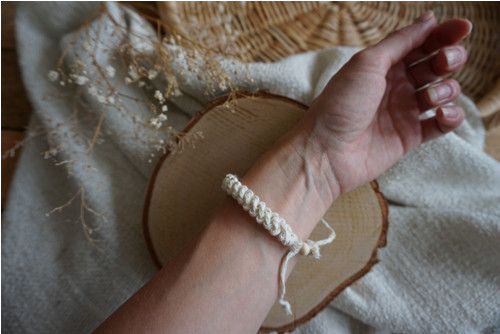 Macramé náramek Natural (D) — foto 3