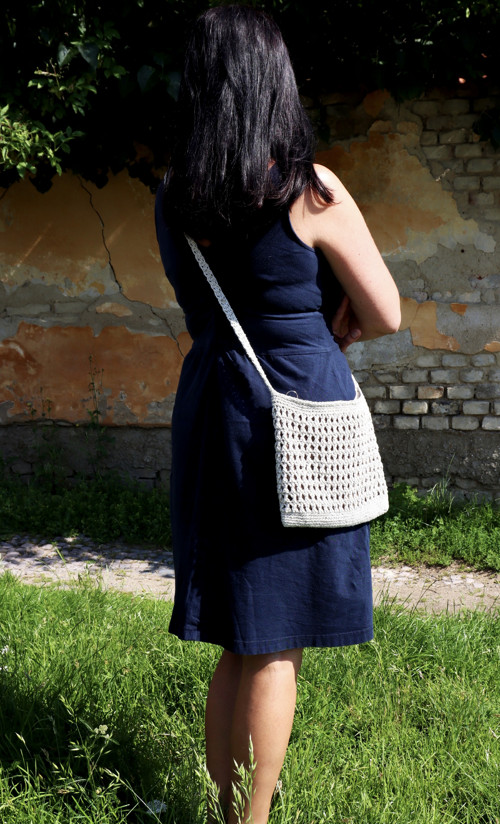 Kabelka lněná smetanová — foto 3