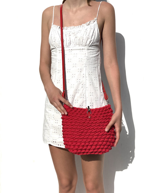 Červená háčkovaná kabelka “Jumbo Red red” — foto 3