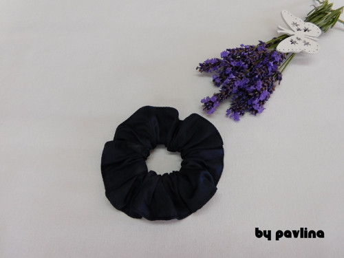 Gumička do vlasů / scrunchies - Temně modrá — foto 2