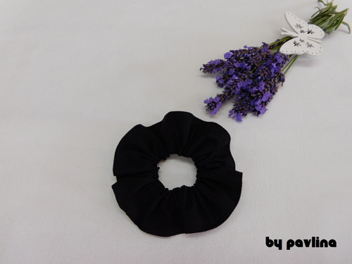 Gumička do vlasů / scrunchies - Černá — foto 2