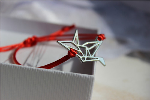 Origami jeřábi. Náramek Kabbalah. — foto 2