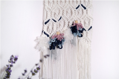 Macrame krajka dekorace na zeď — foto 3