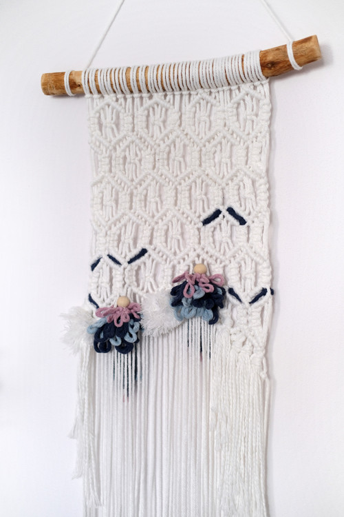 Macrame krajka dekorace na zeď — foto 2