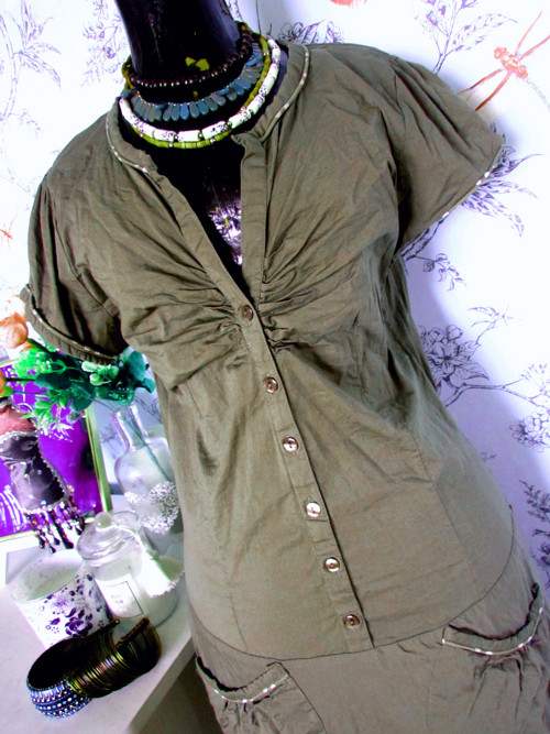Šaty safari khaki — foto 3