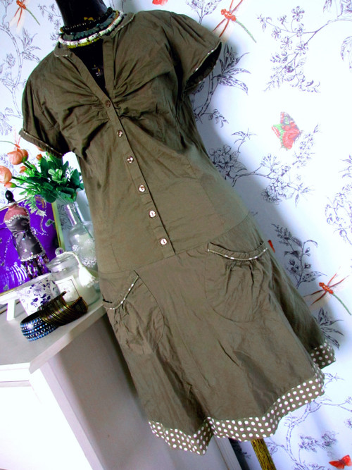 Šaty safari khaki — foto 4