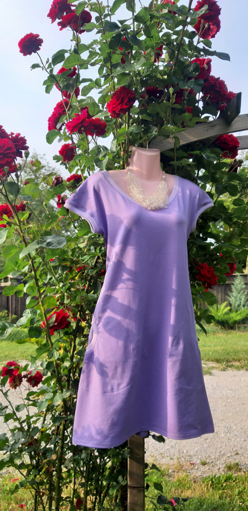 Úpletové MIDI lila šaty — foto 2