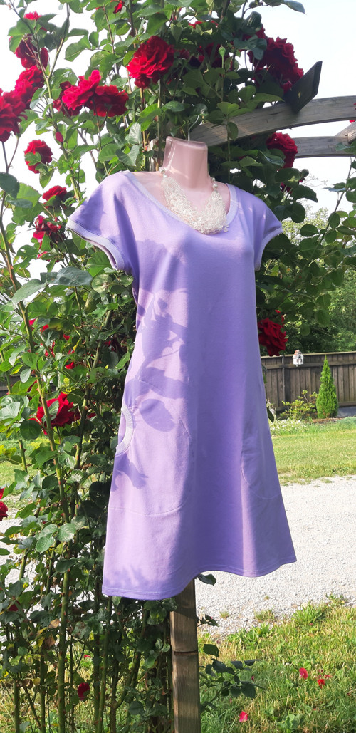 Úpletové MIDI lila šaty — foto 3
