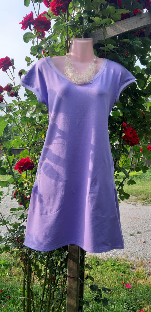 Úpletové MIDI lila šaty — foto 4