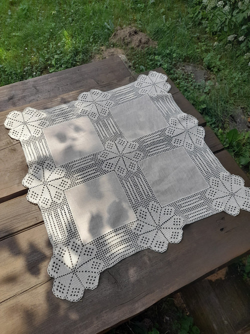 Háčkovaný obrus so štvorlístkami — foto 2