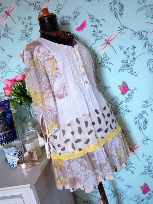 Boho eklektic tunika minišaty — foto 3