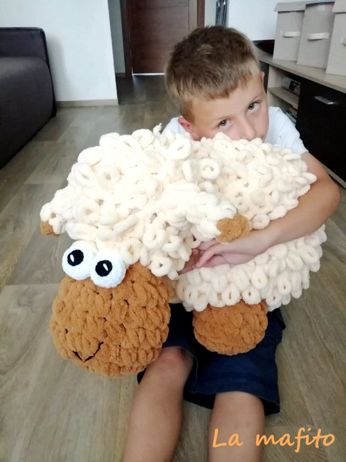 Puff ovečka- podsedák -návod- — foto 4