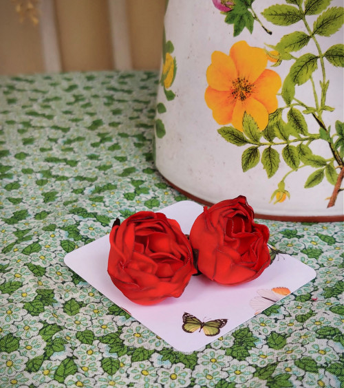 Náušnice s květinou - Big red. — foto 2