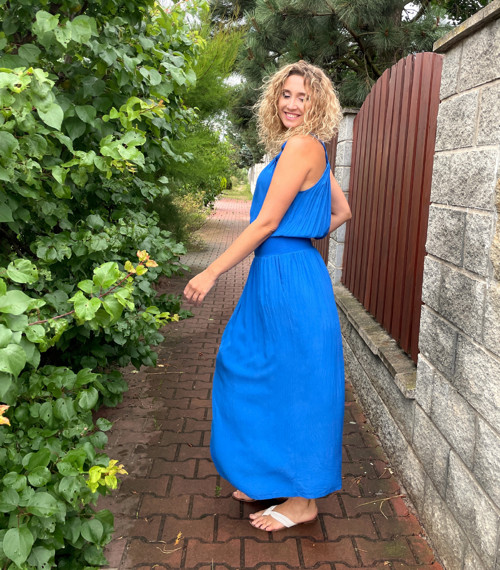 Šaty na ramínka modré — foto 3