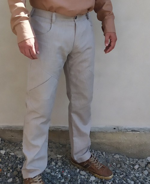 Světle šedé lněné kalhoty — foto 2