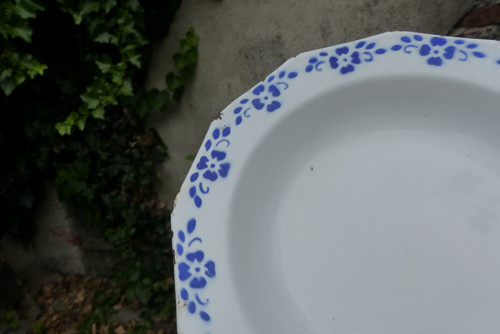 Květy modré... smaltovaný talíř — foto 2