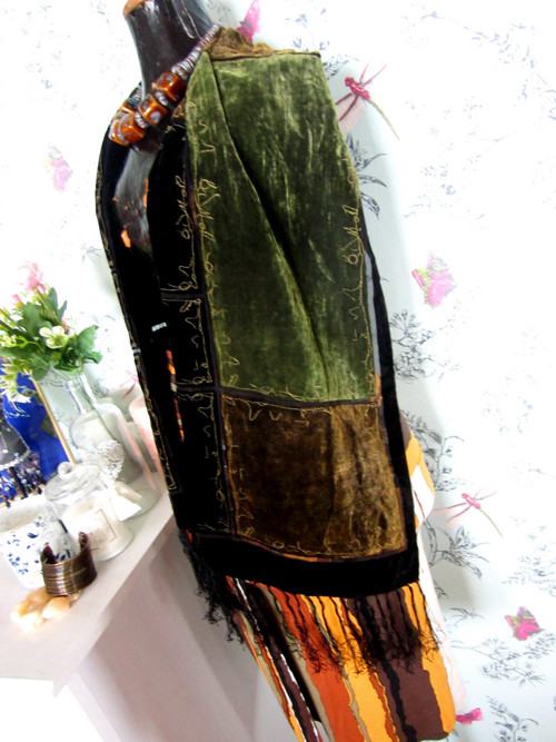 Boho Šál-pléd samet&hedvábí — foto 3