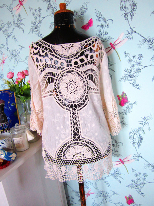 Tunika přírodí boho háčkovaná — foto 4