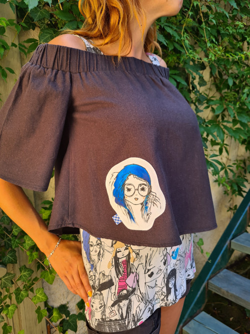 Crop top/halena/len s tílkem,S/M/L — foto 4