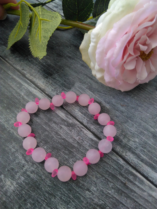 Náušnice PINK*růženín matný — foto 3