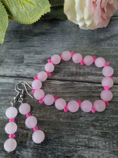Náramek PINK*růženín matný — foto 3