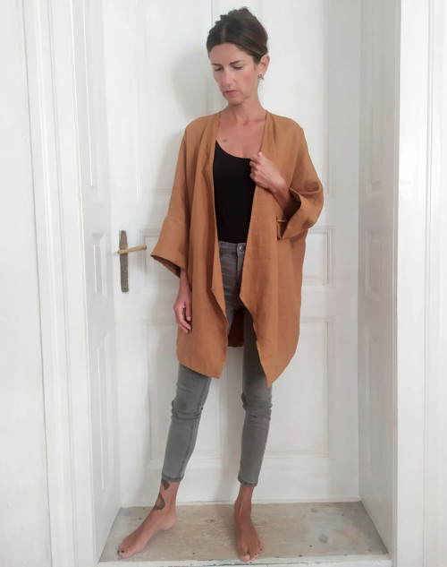 Ľanové kimono KARAMEL — foto 2
