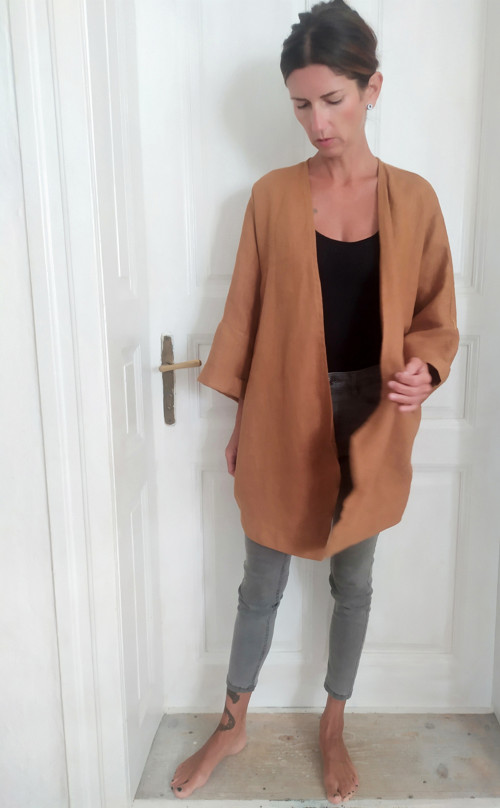 Ľanové kimono KARAMEL — foto 3