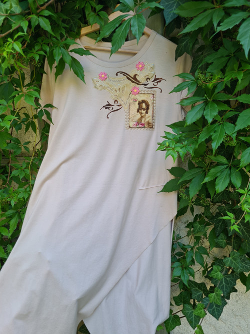 Boho tunika v béžové, L — foto 5