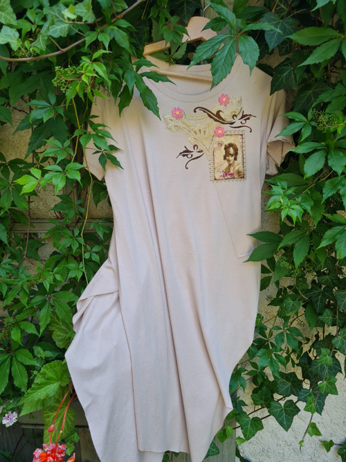 Boho tunika v béžové, L — foto 3