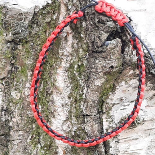 Shamballa náramek černočervený — foto 2