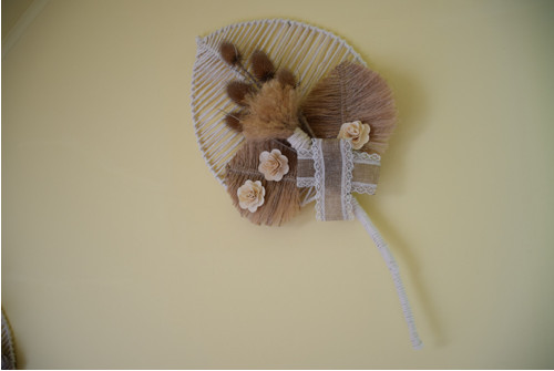 Macramé dekorace - list s bodláky — foto 2