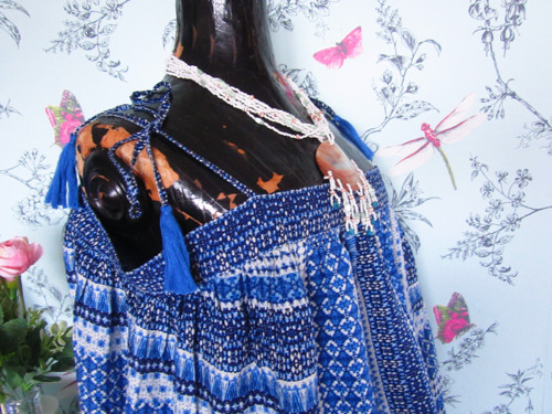 Top boho modrobílý — foto 3
