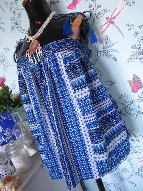 Top boho modrobílý — foto 2