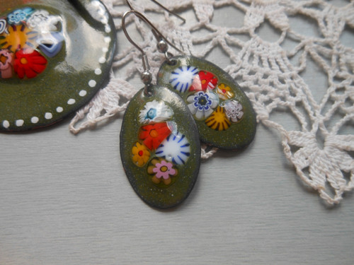 Náušnice millefiori — foto 3