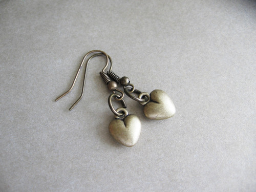 Bronz heart, náušnice — foto 2