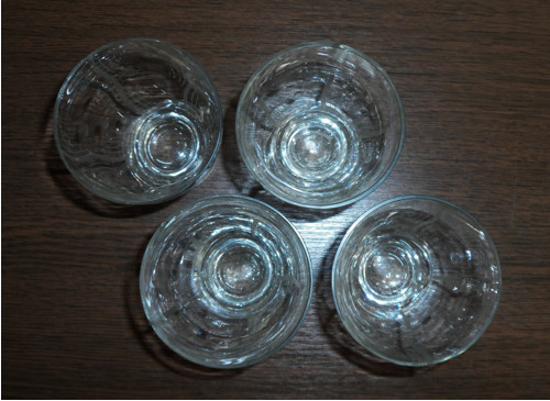 4x starožitná SKLENIČKA, broušená, puntíky — foto 4