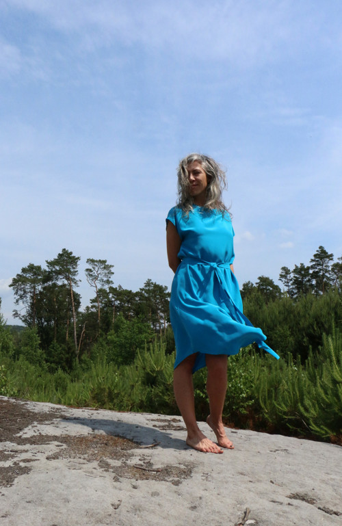 Azur LUFT ~ hedvábné šaty — foto 3