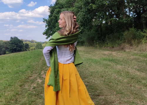 LNĚNÝ ŠÁL - ZELENÝ — foto 3