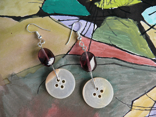 Náušnice knoflíkáčky — foto 3