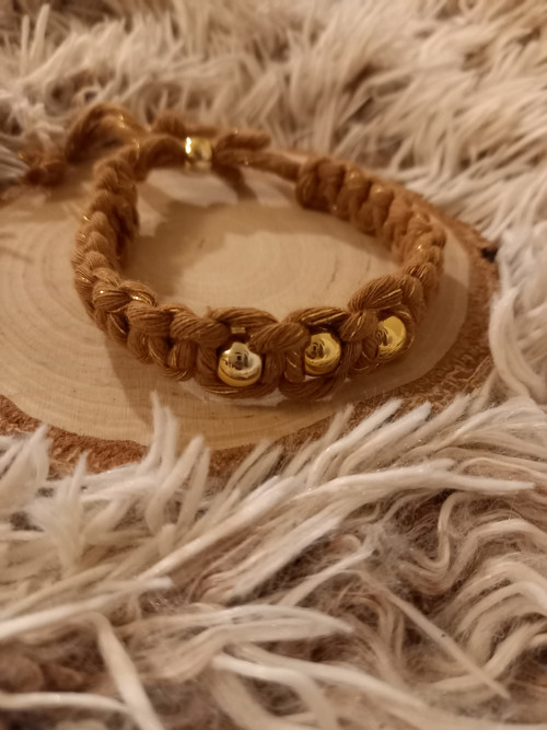 Boho náramek / CARAMEL-GOLD — foto 4