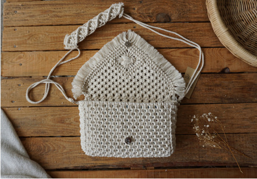 Macramé kabelka Natural (L) — foto 5